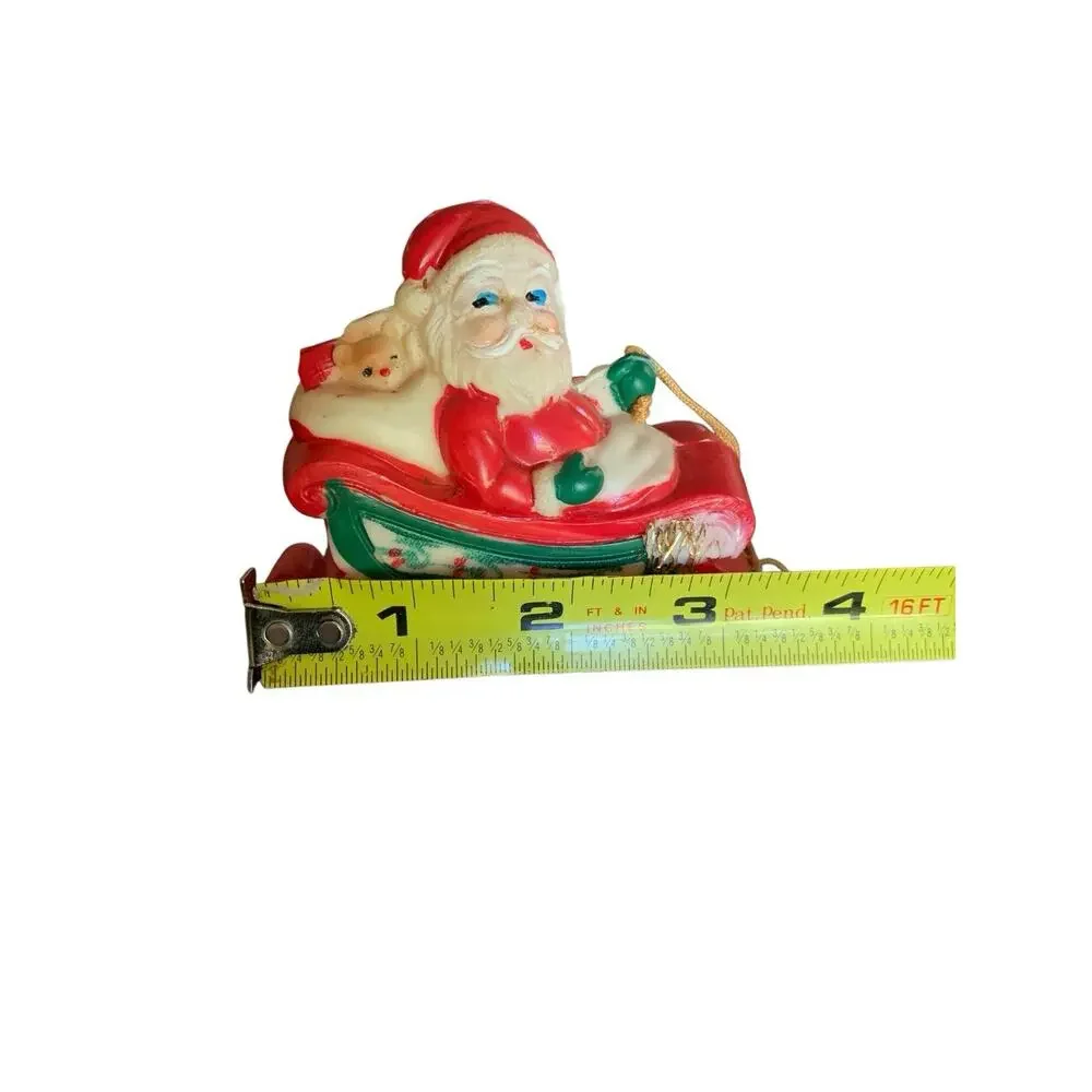 Soft Rubber Santa Claus & Sleigh Loaded with Presents Ornament‎ Christmas Japan
